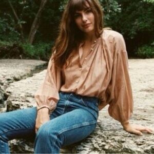 Elegant Blush Button-Up Women's Top